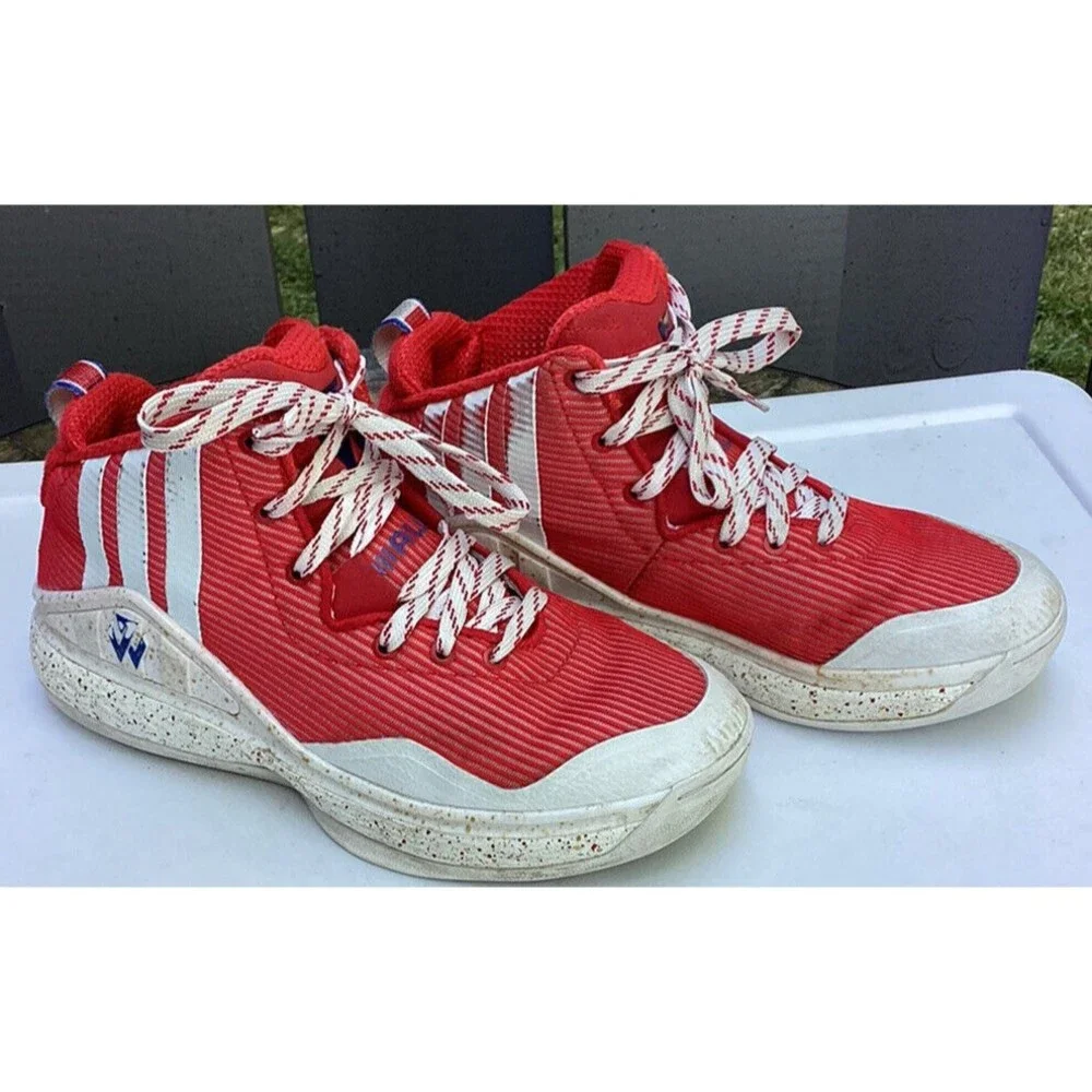 Adidas John Wall J Scarlet Red basketball Sneakers Sz 4.5 shoes big boys